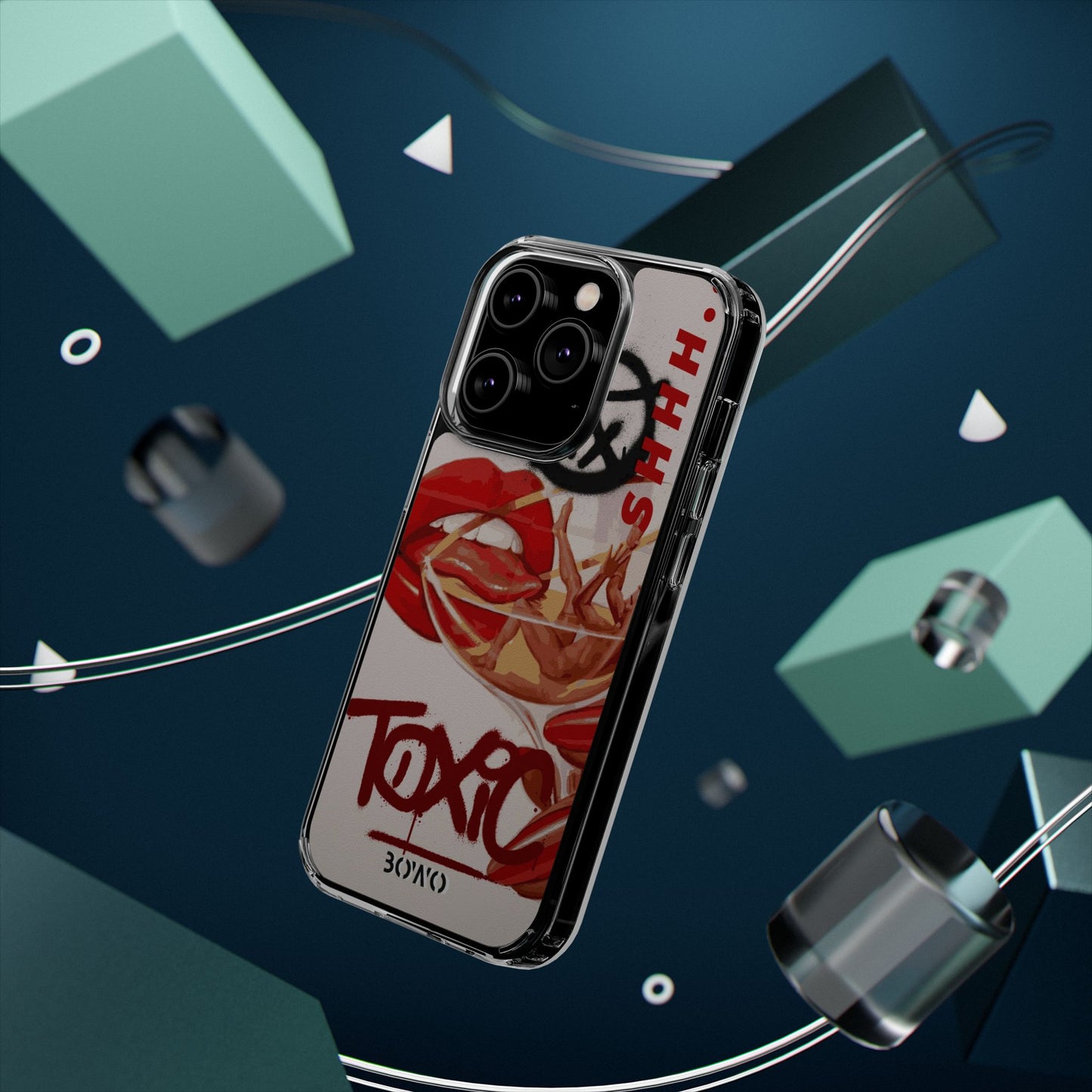 Trendy Clear Phone Case – 'TOXIC' Design for Stylish Protection