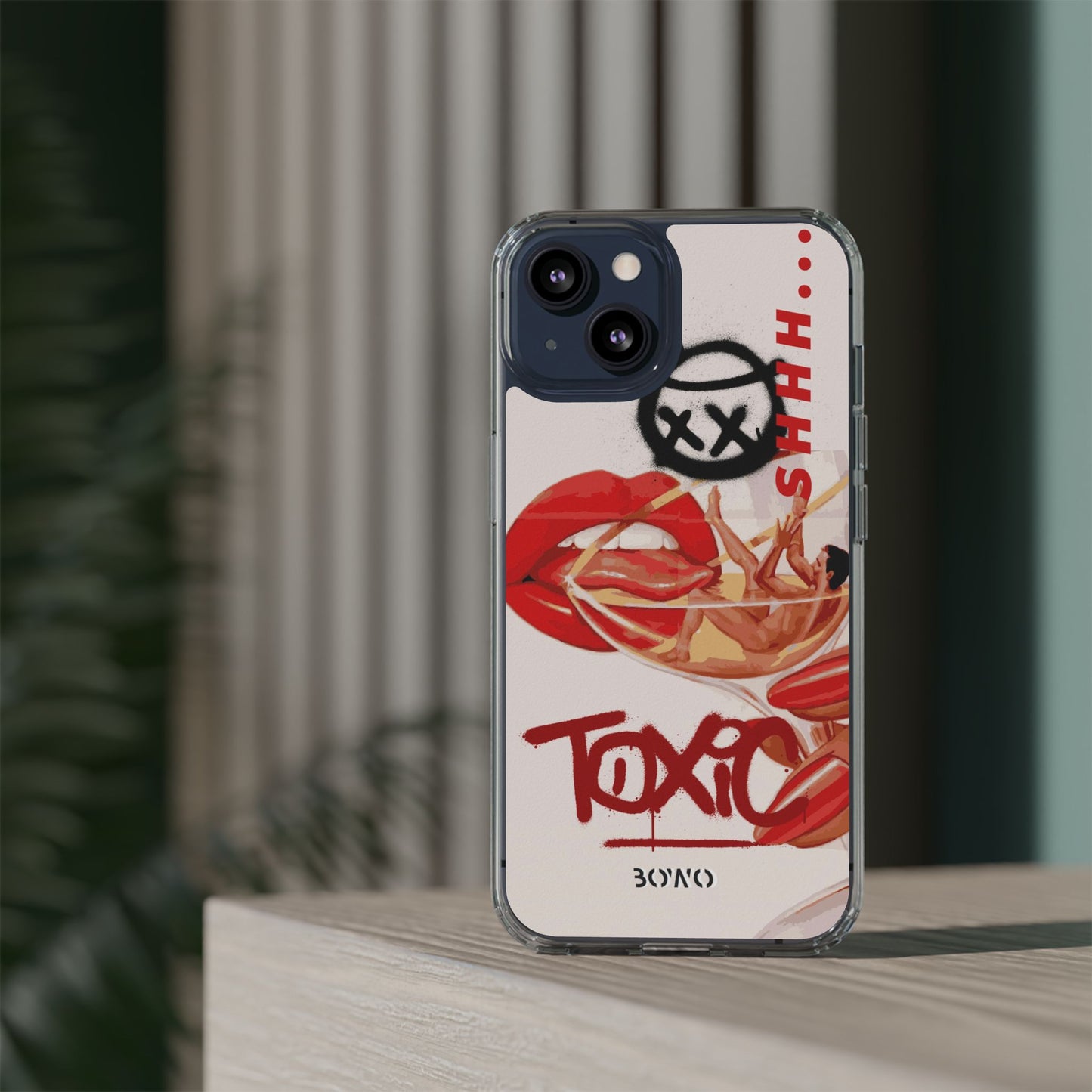 Trendy Clear Phone Case – 'TOXIC' Design for Stylish Protection