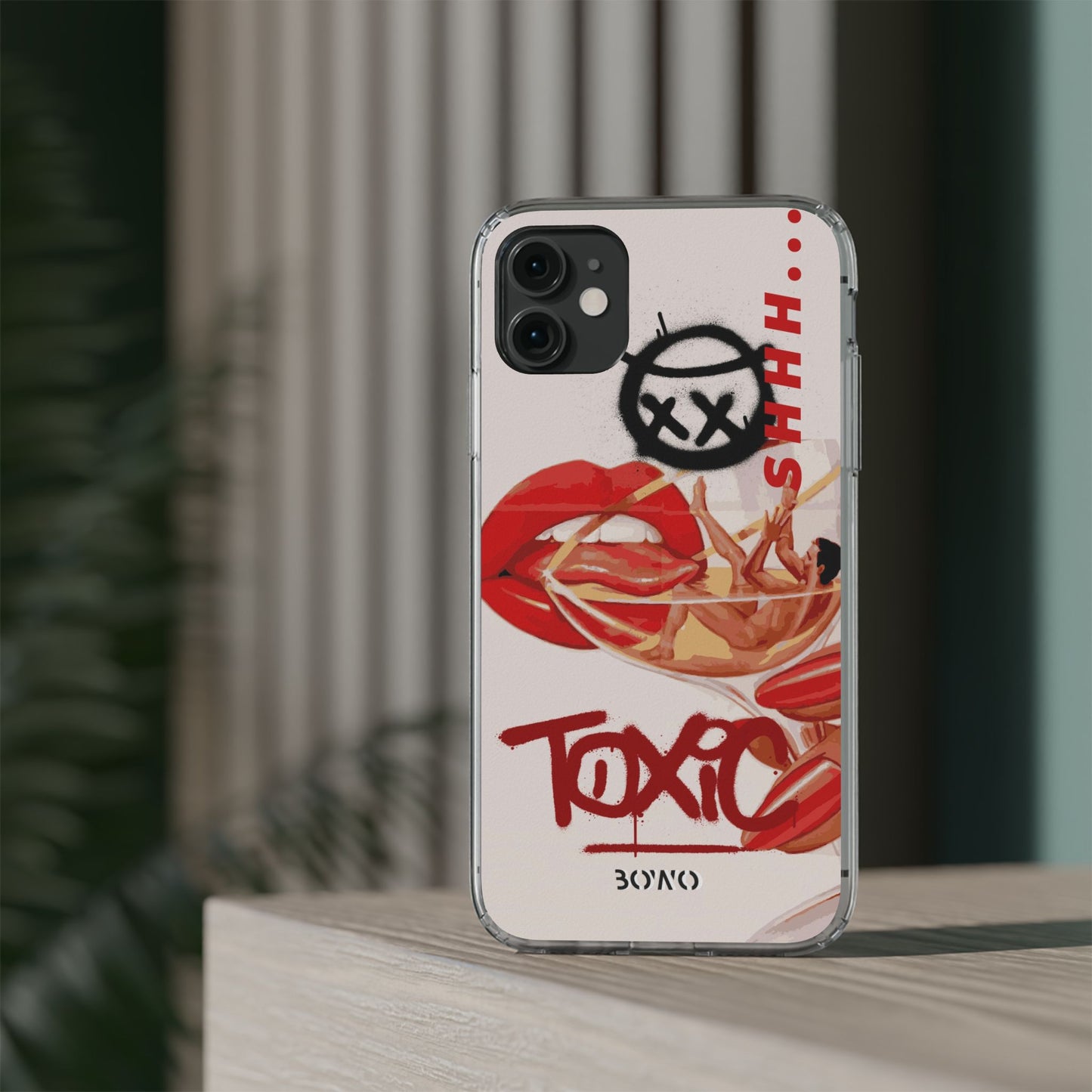 Trendy Clear Phone Case – 'TOXIC' Design for Stylish Protection