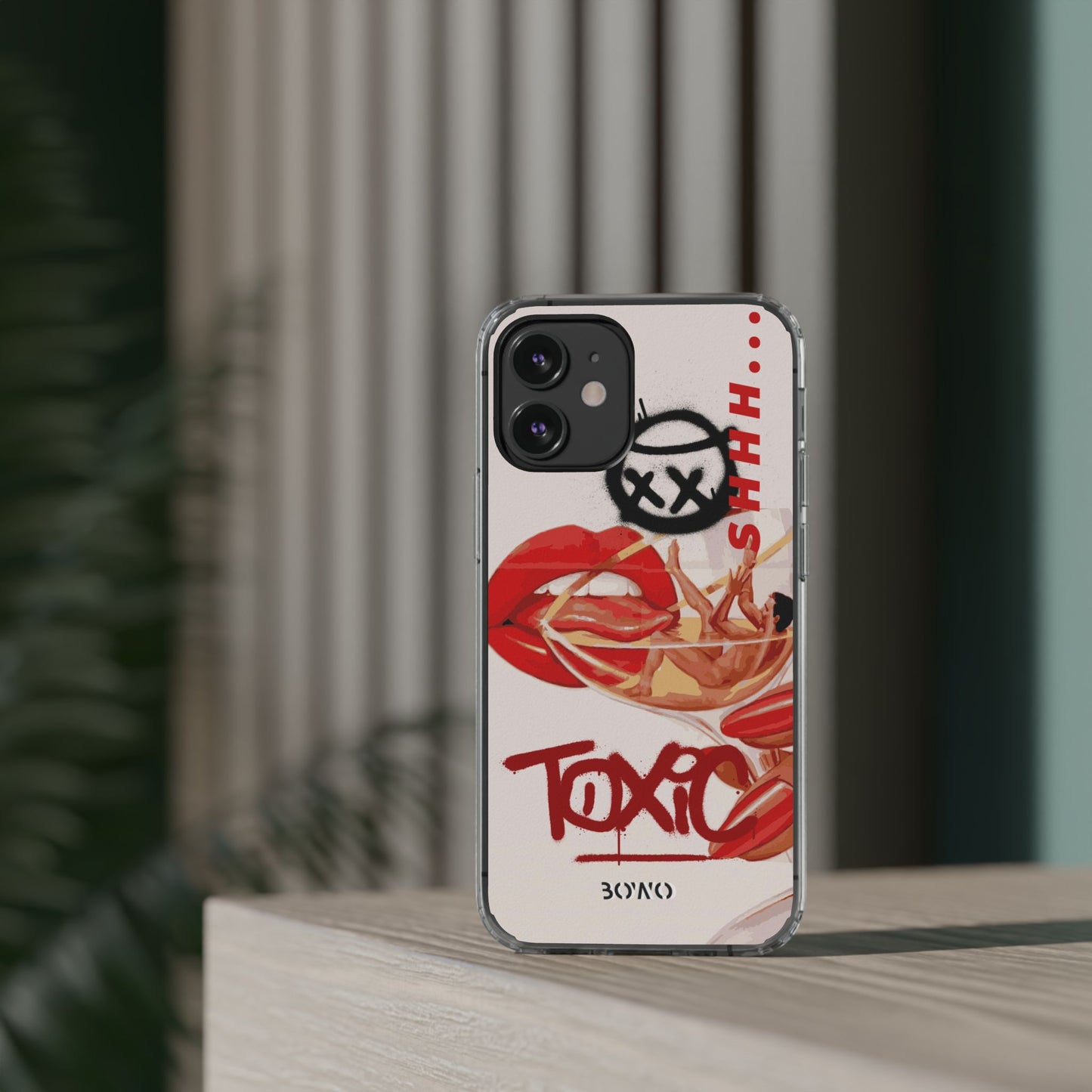 Trendy Clear Phone Case – 'TOXIC' Design for Stylish Protection