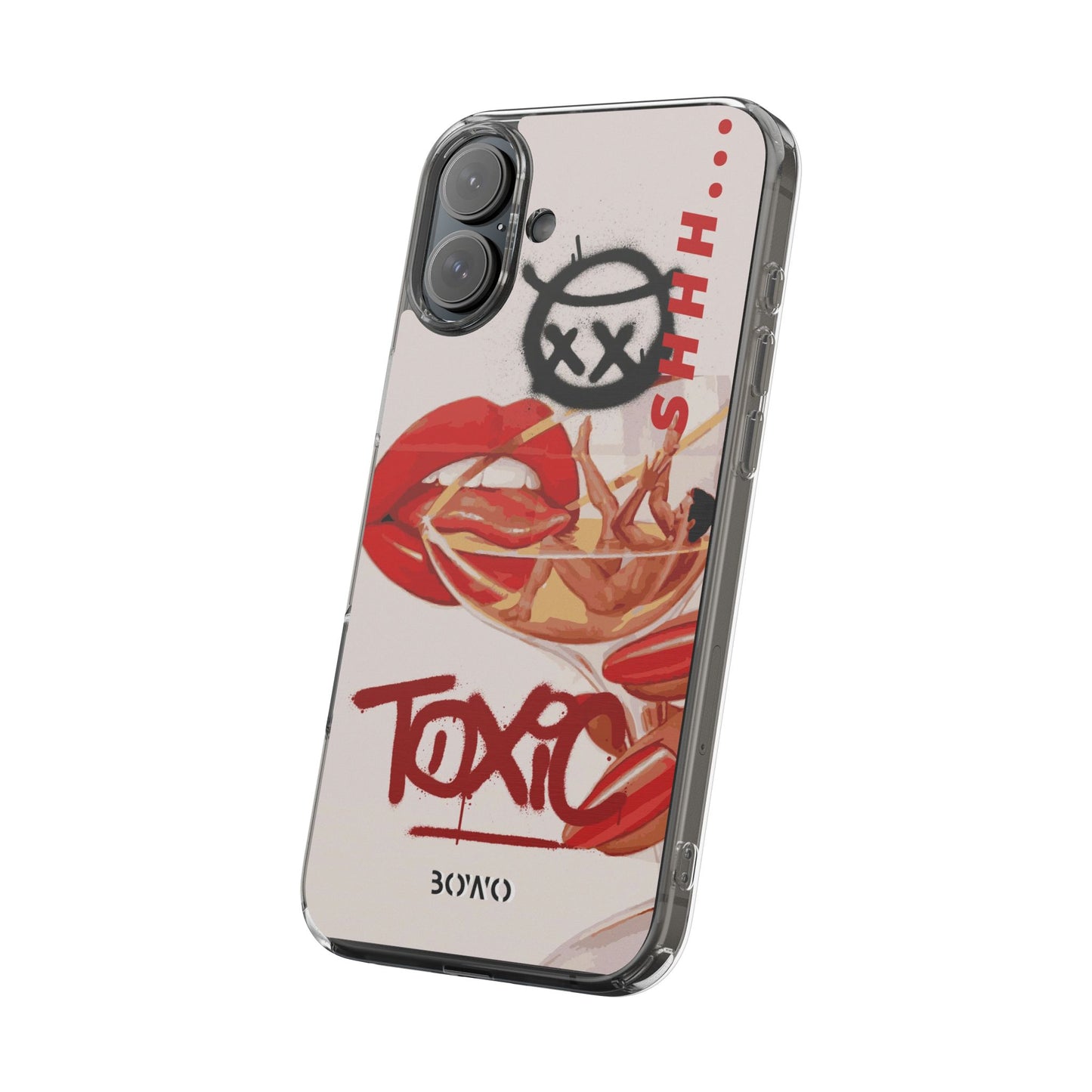 Trendy Clear Phone Case – 'TOXIC' Design for Stylish Protection