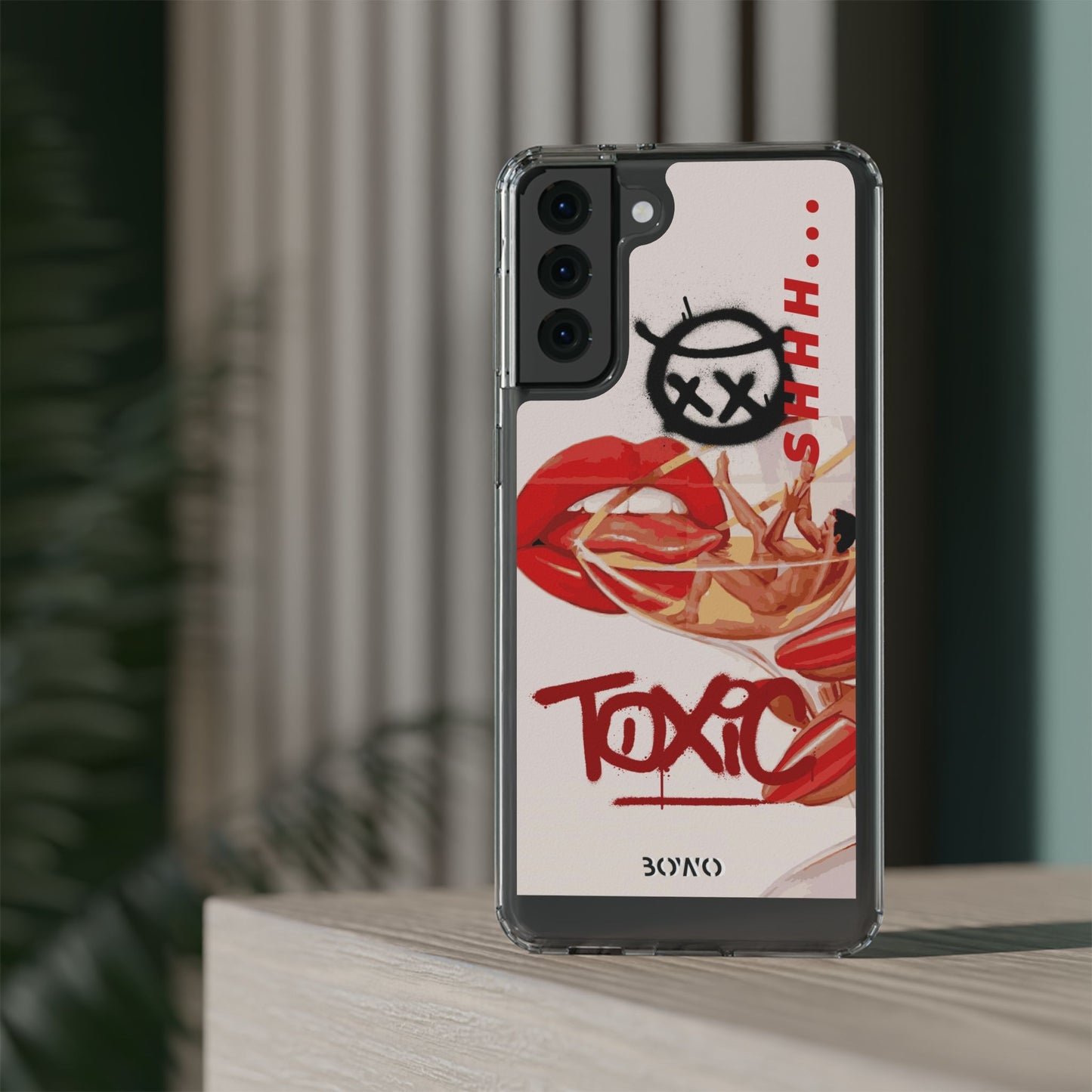 Trendy Clear Phone Case – 'TOXIC' Design for Stylish Protection