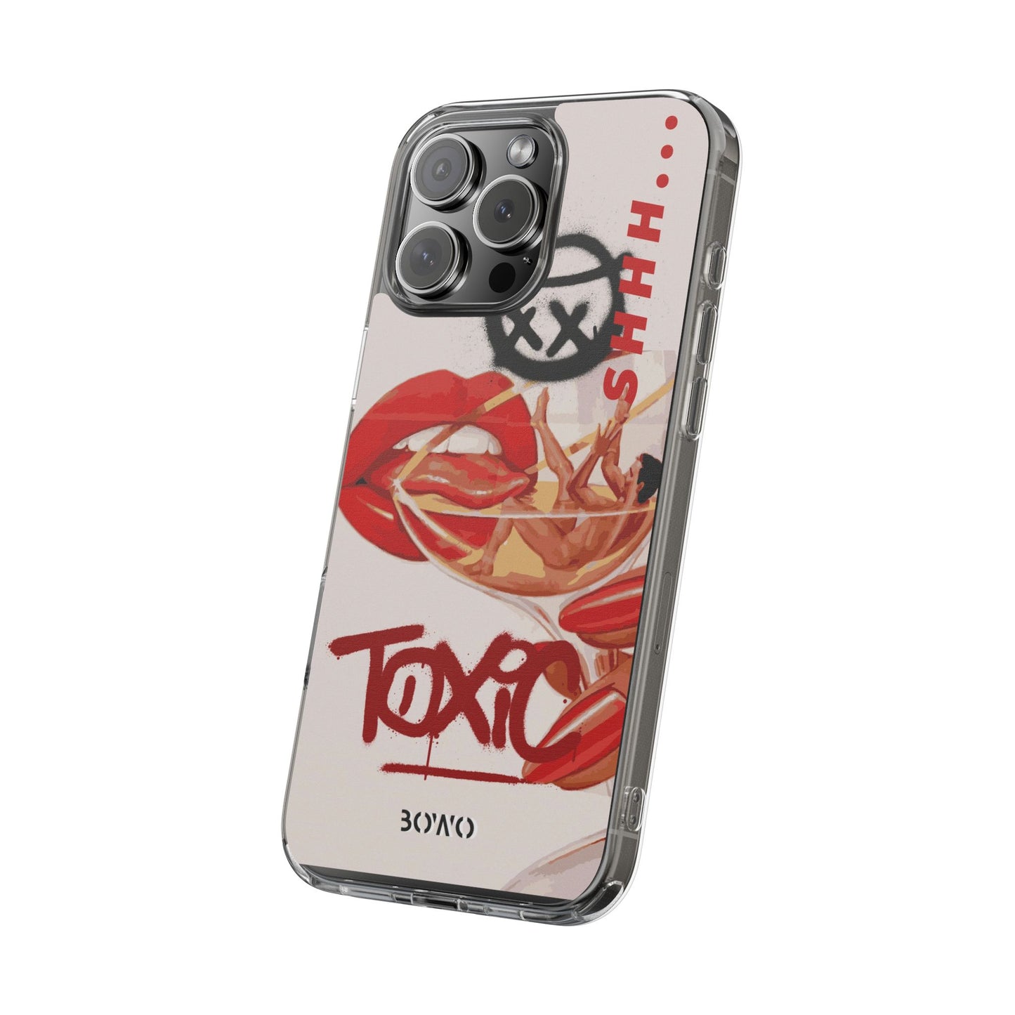 Trendy Clear Phone Case – 'TOXIC' Design for Stylish Protection