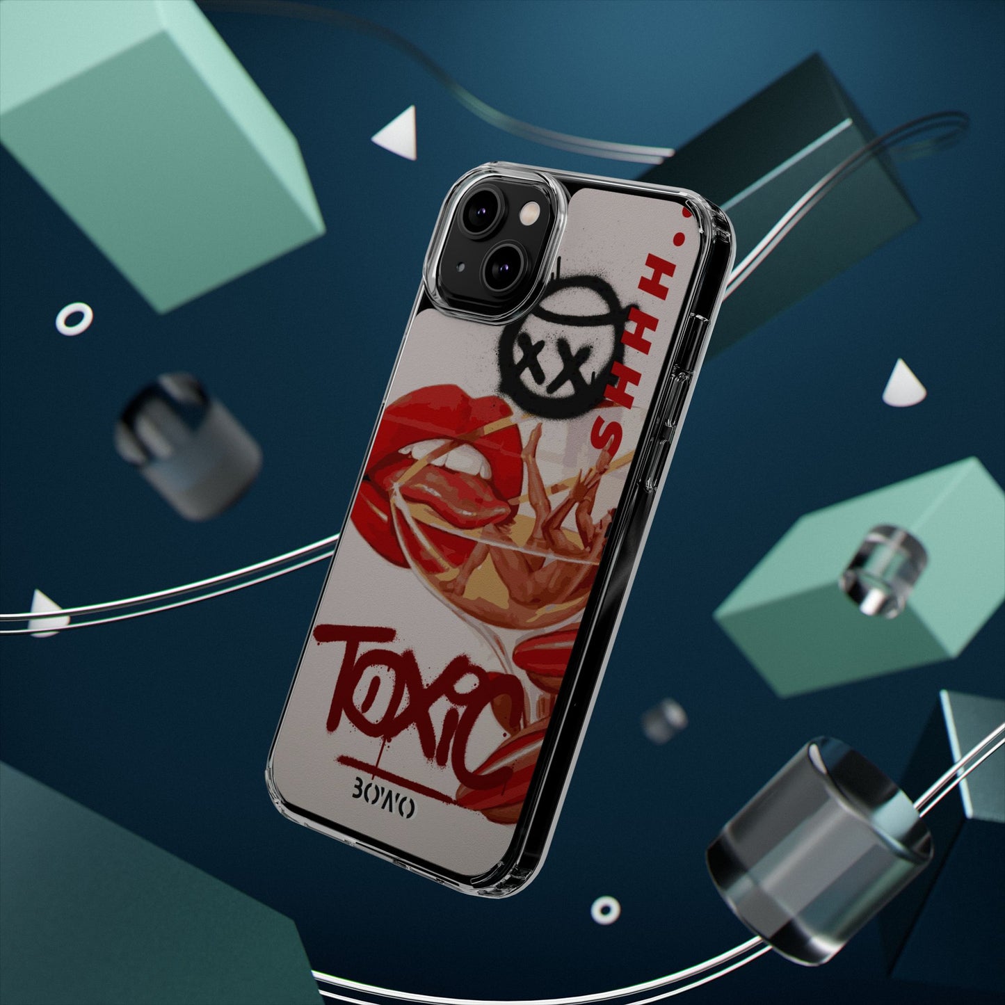 Trendy Clear Phone Case – 'TOXIC' Design for Stylish Protection