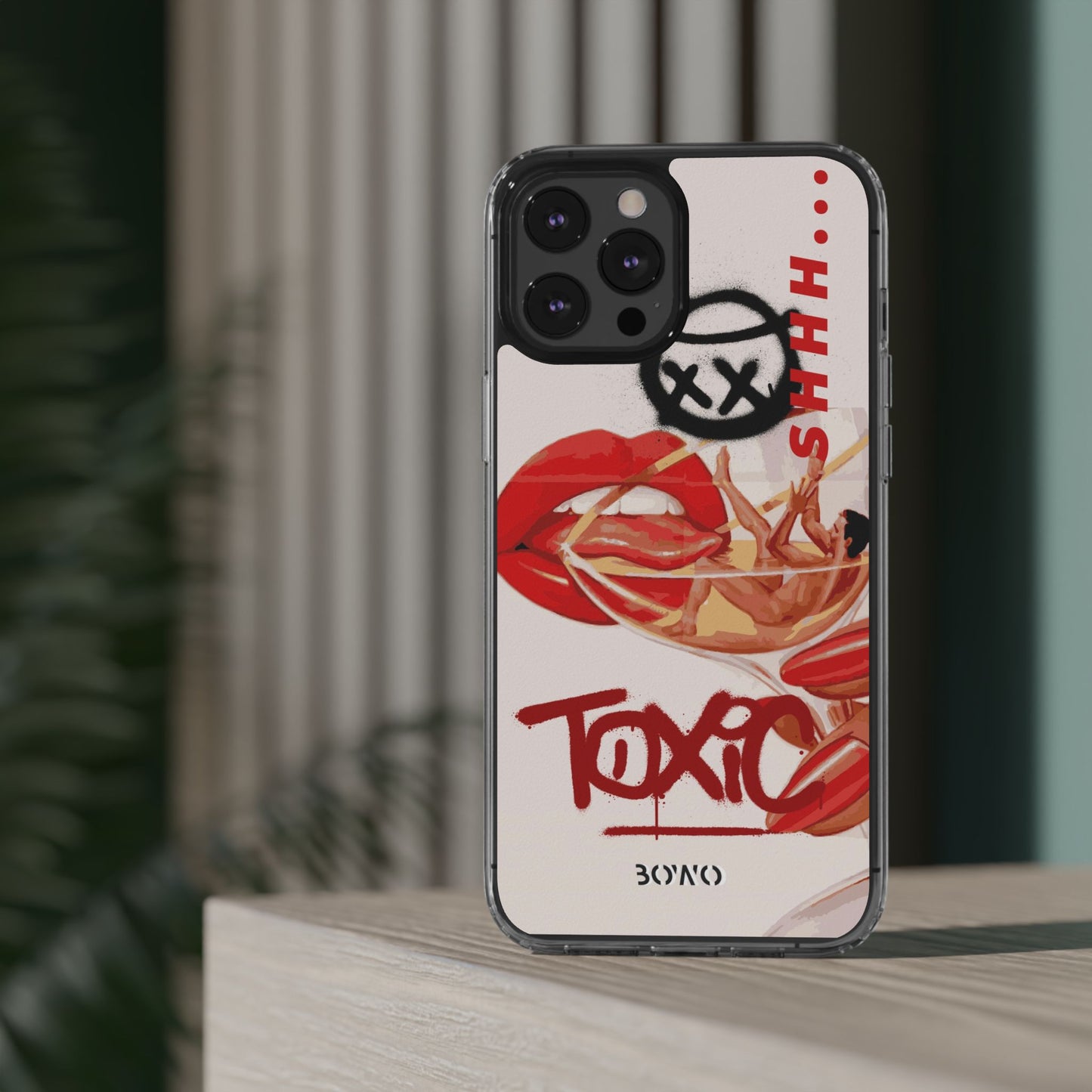 Trendy Clear Phone Case – 'TOXIC' Design for Stylish Protection