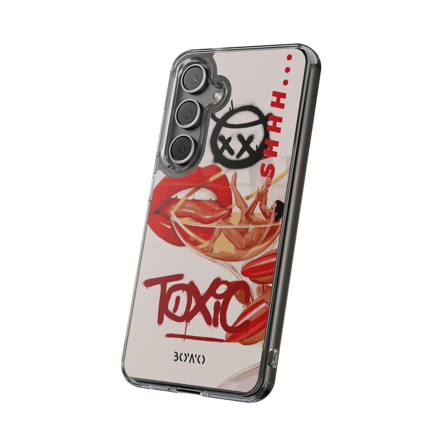 Trendy Clear Phone Case – 'TOXIC' Design for Stylish Protection