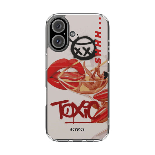 Trendy Clear Phone Case – 'TOXIC' Design for Stylish Protection