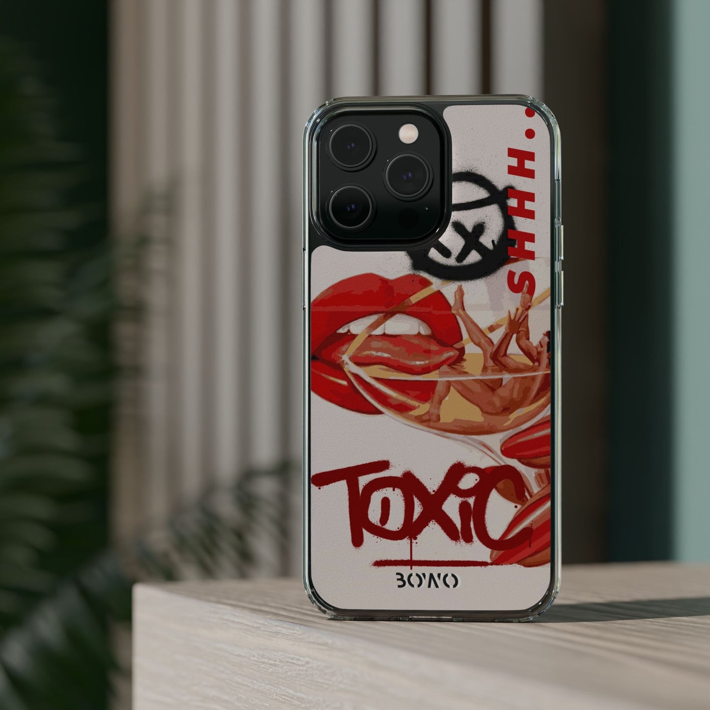 Trendy Clear Phone Case – 'TOXIC' Design for Stylish Protection