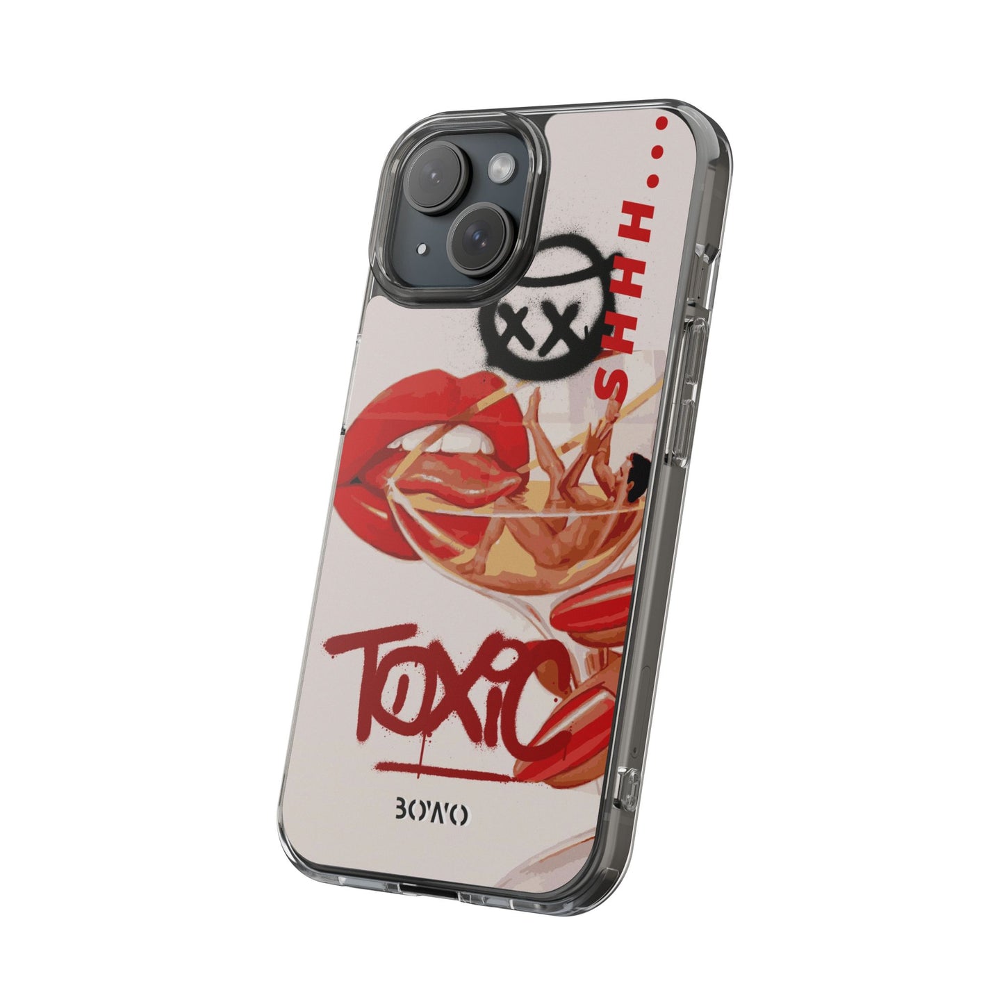 Trendy Clear Phone Case – 'TOXIC' Design for Stylish Protection