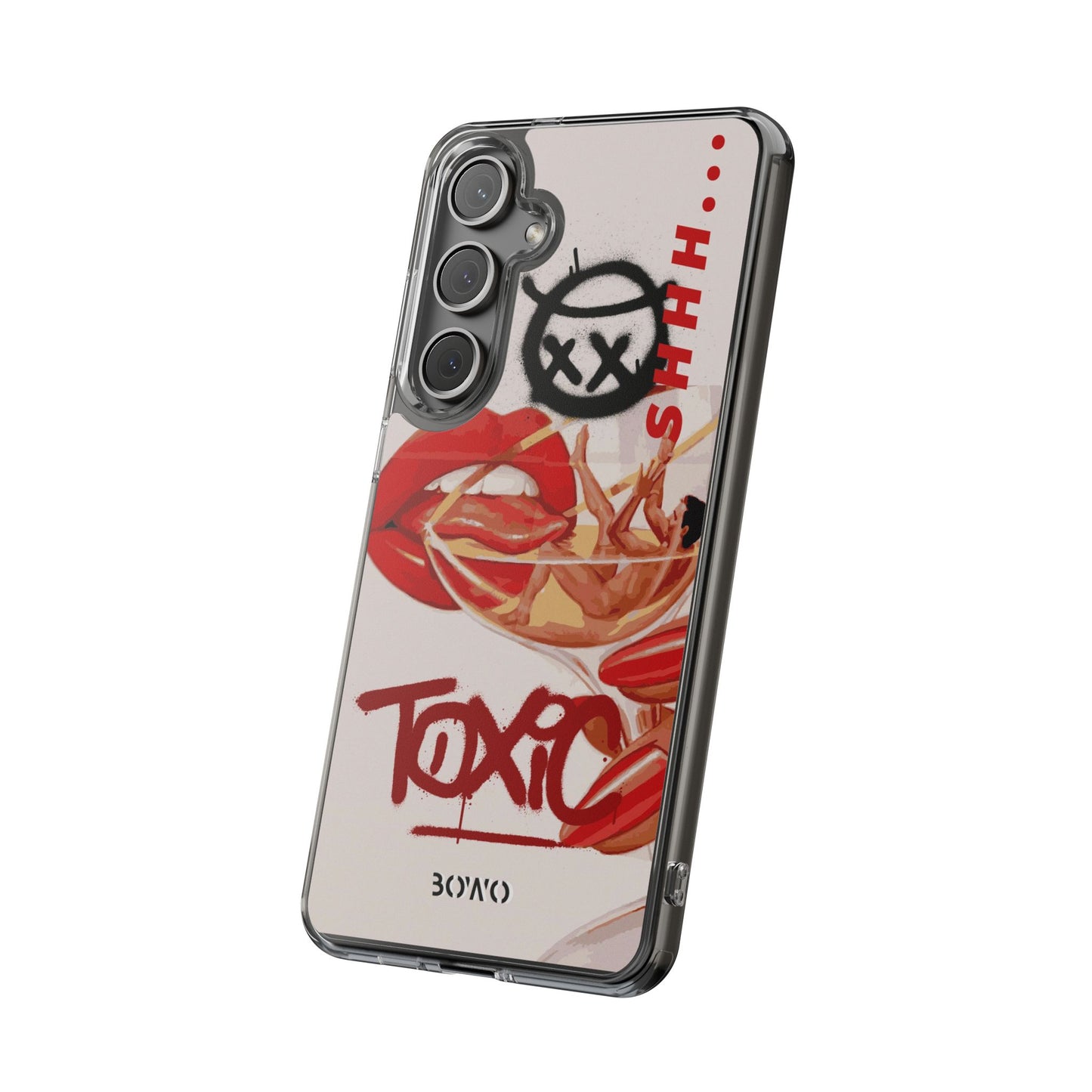 Trendy Clear Phone Case – 'TOXIC' Design for Stylish Protection