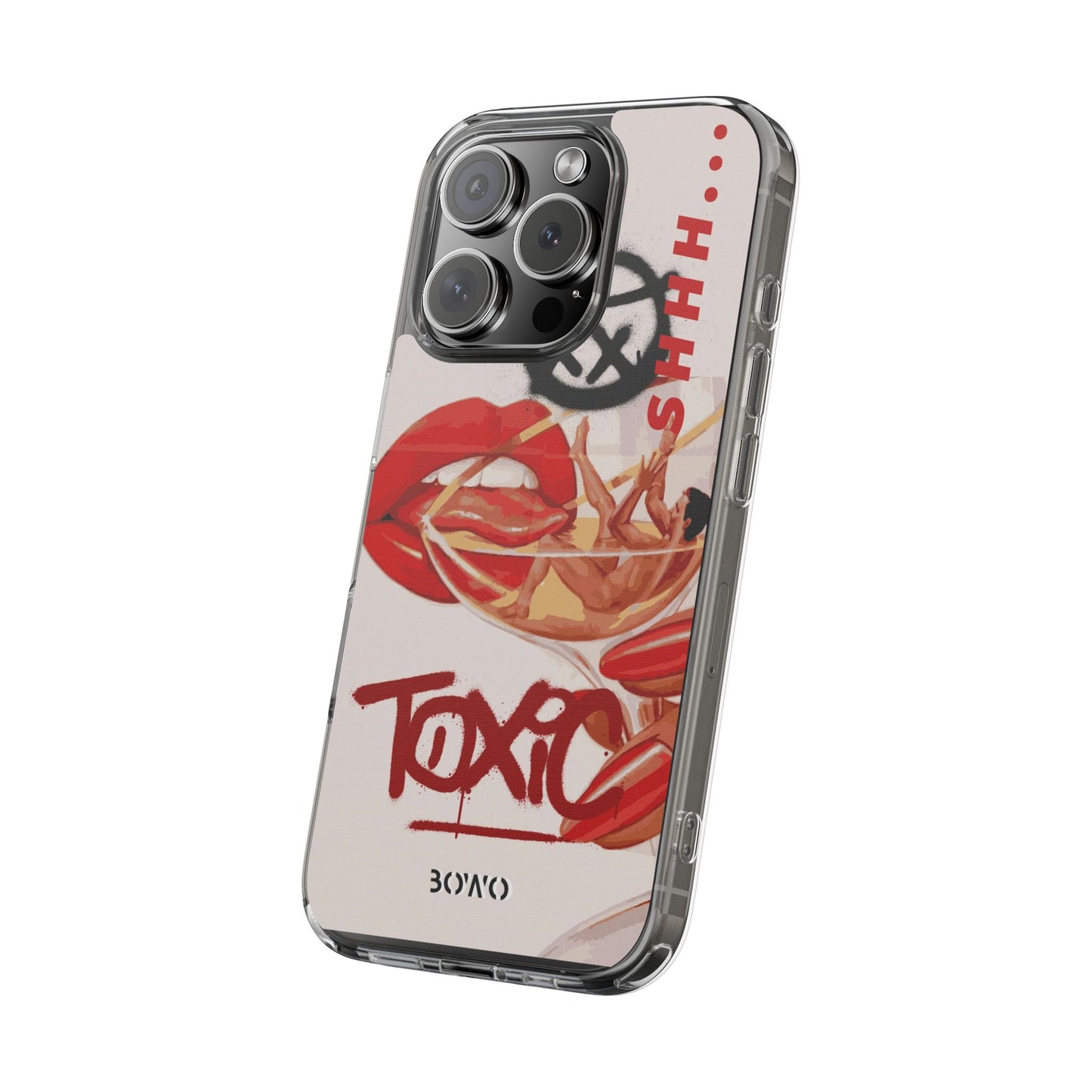 Trendy Clear Phone Case – 'TOXIC' Design for Stylish Protection