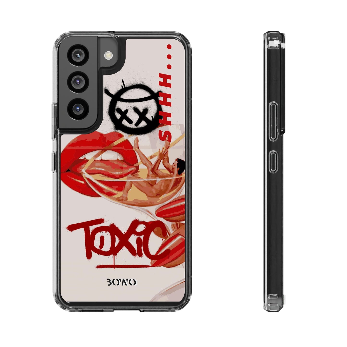 Trendy Clear Phone Case – 'TOXIC' Design for Stylish Protection