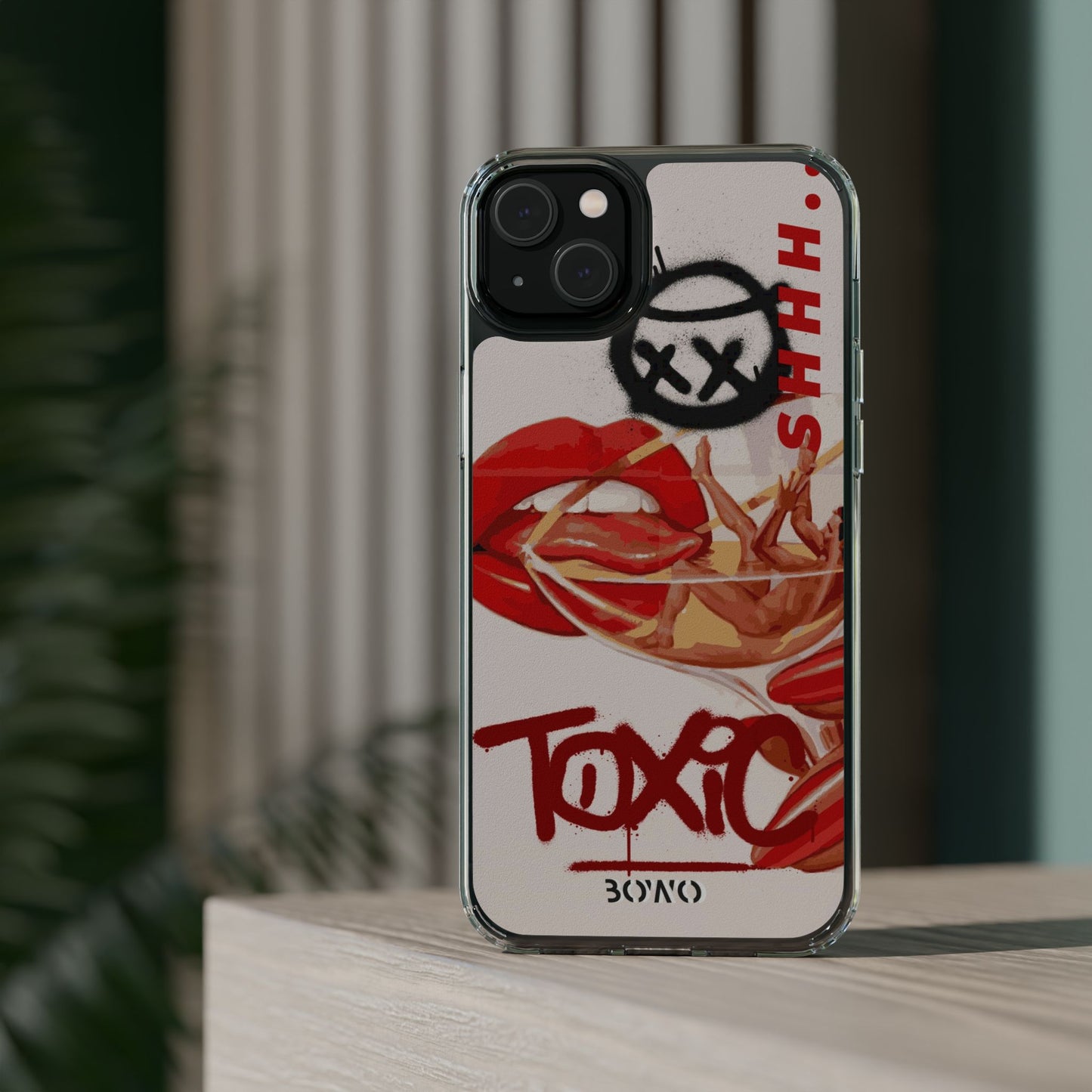 Trendy Clear Phone Case – 'TOXIC' Design for Stylish Protection