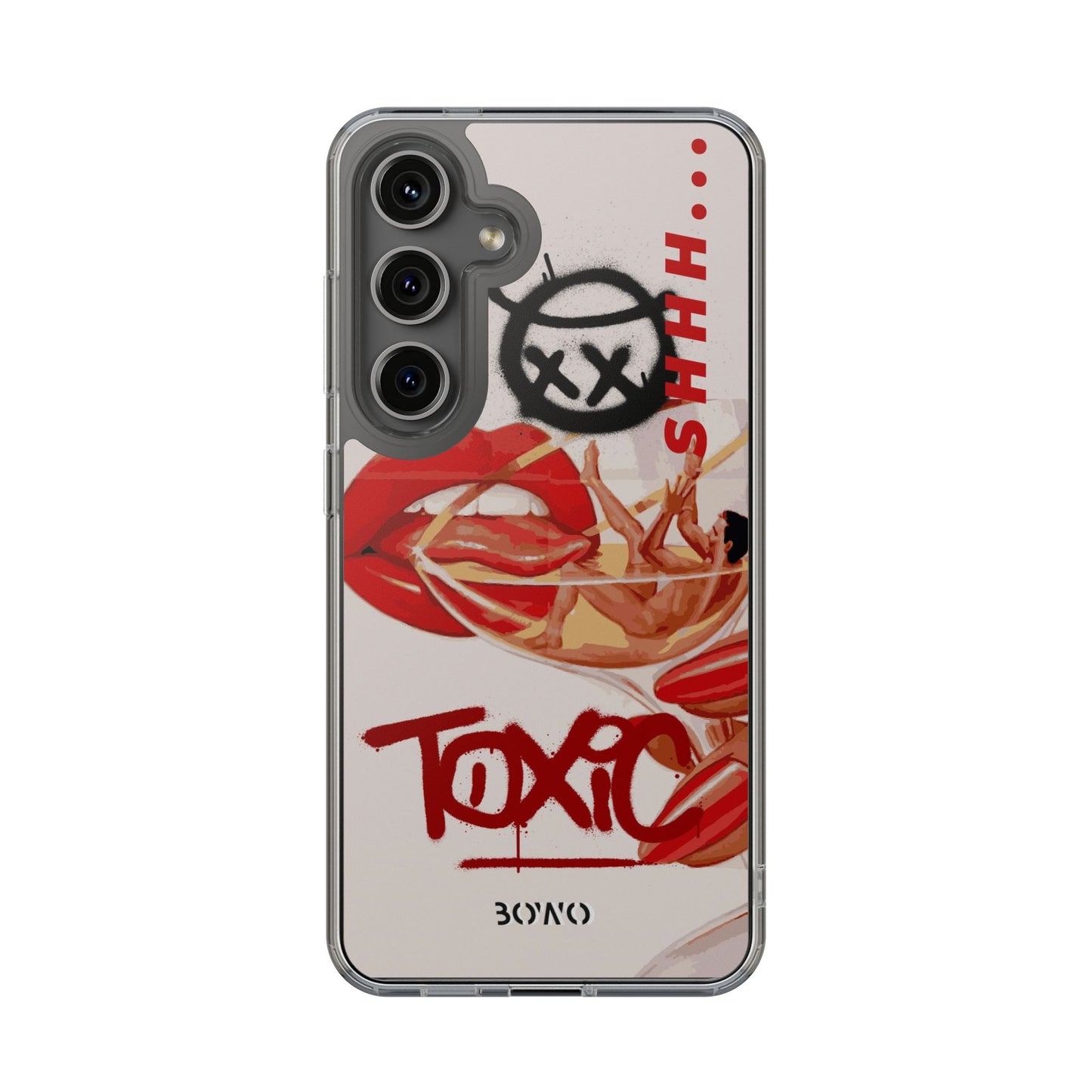 Trendy Clear Phone Case – 'TOXIC' Design for Stylish Protection