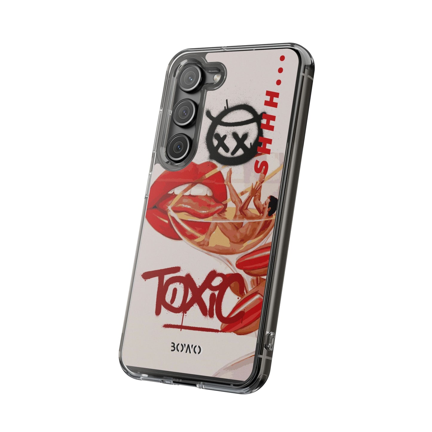 Trendy Clear Phone Case – 'TOXIC' Design for Stylish Protection