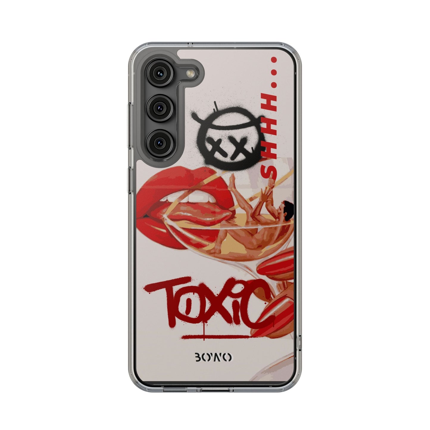 Trendy Clear Phone Case – 'TOXIC' Design for Stylish Protection