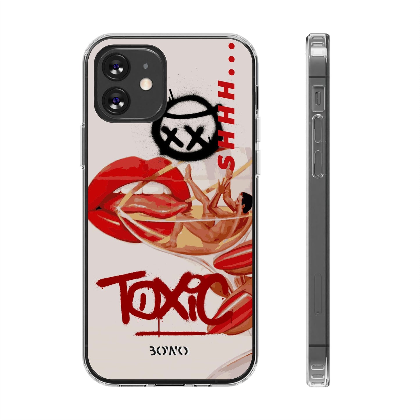 Trendy Clear Phone Case – 'TOXIC' Design for Stylish Protection