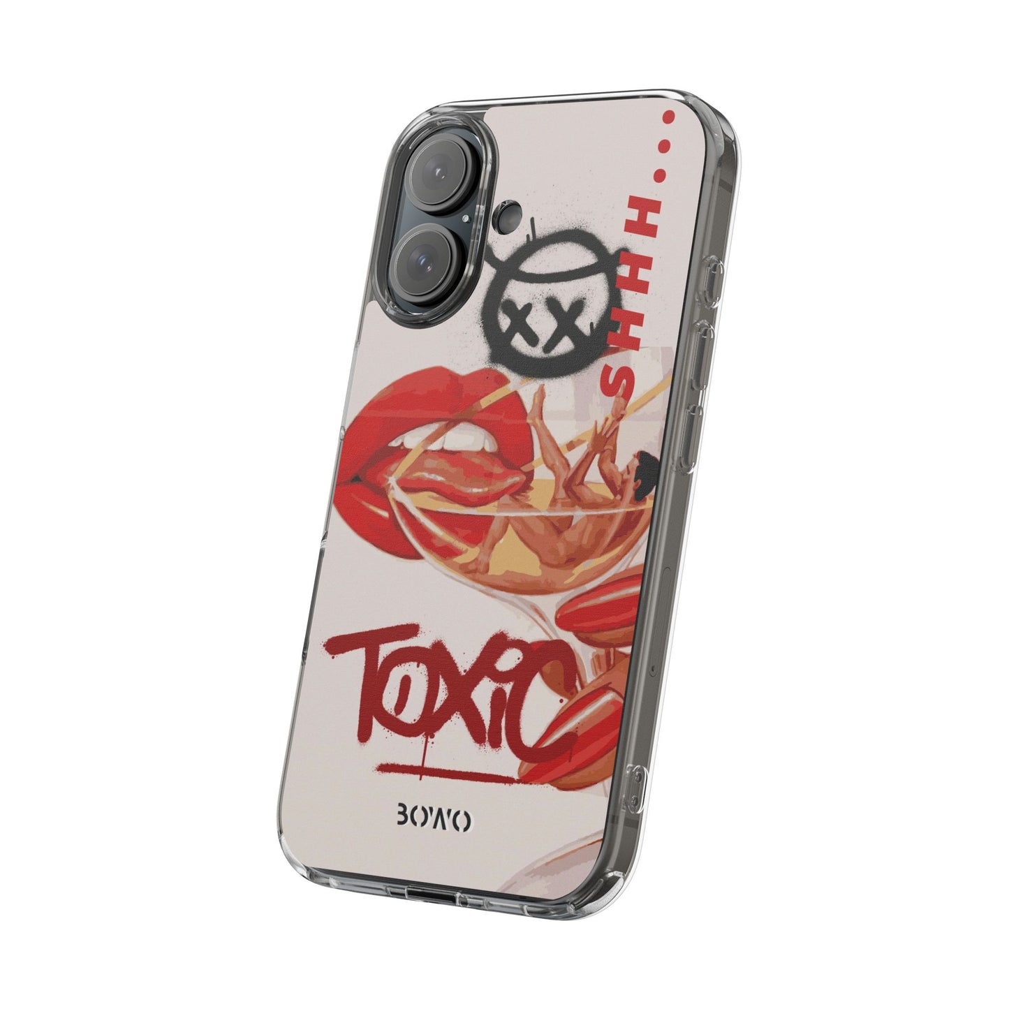 Trendy Clear Phone Case – 'TOXIC' Design for Stylish Protection