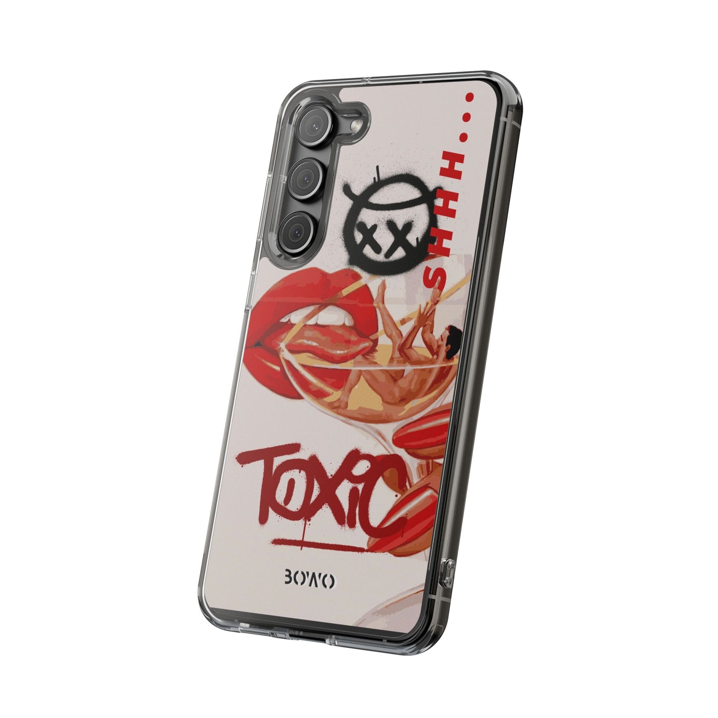 Trendy Clear Phone Case – 'TOXIC' Design for Stylish Protection