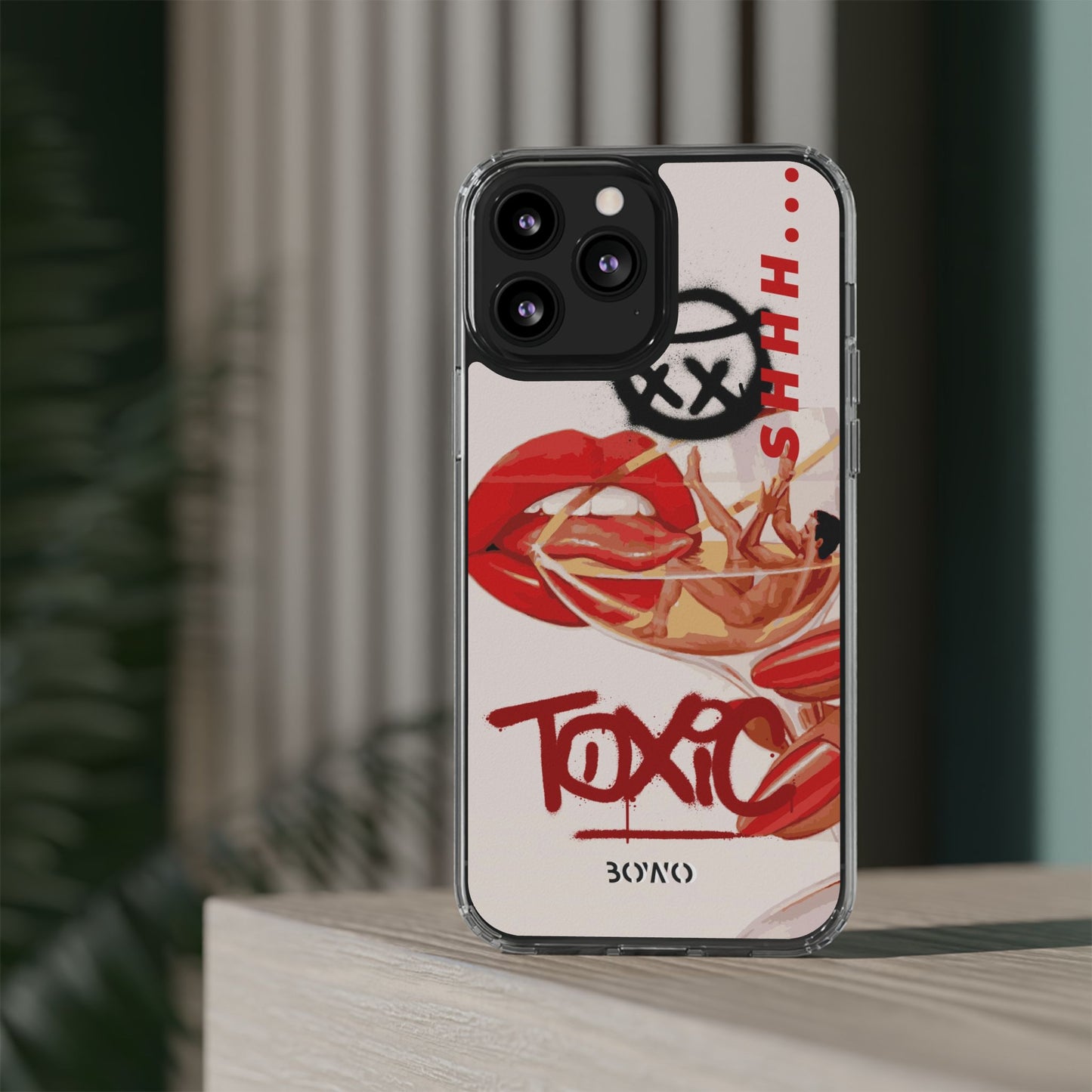 Trendy Clear Phone Case – 'TOXIC' Design for Stylish Protection