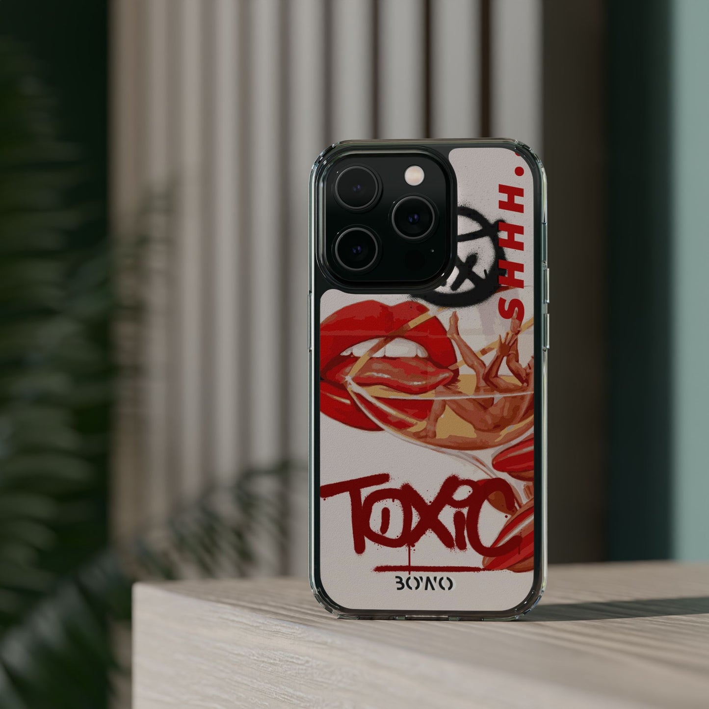 Trendy Clear Phone Case – 'TOXIC' Design for Stylish Protection