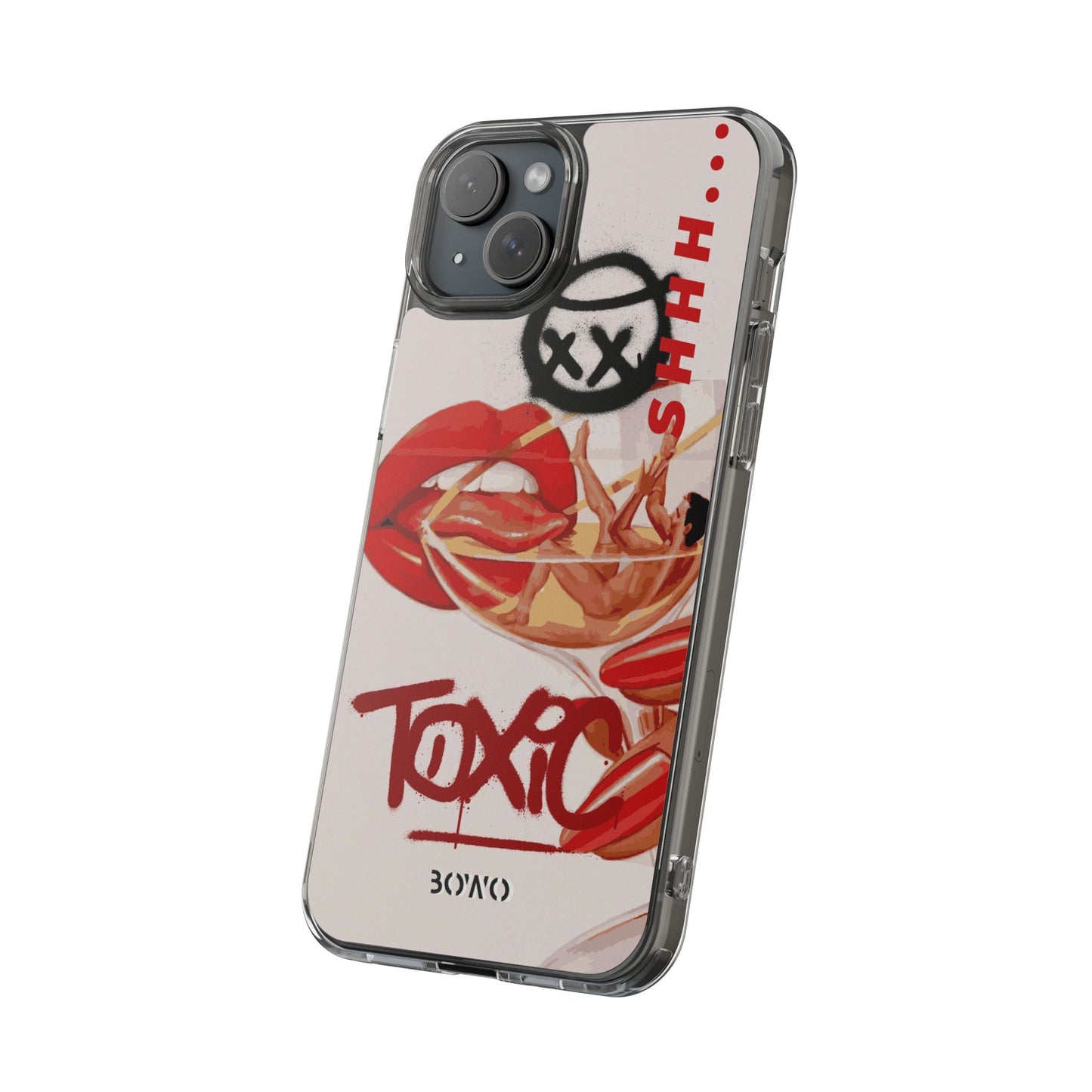 Trendy Clear Phone Case – 'TOXIC' Design for Stylish Protection