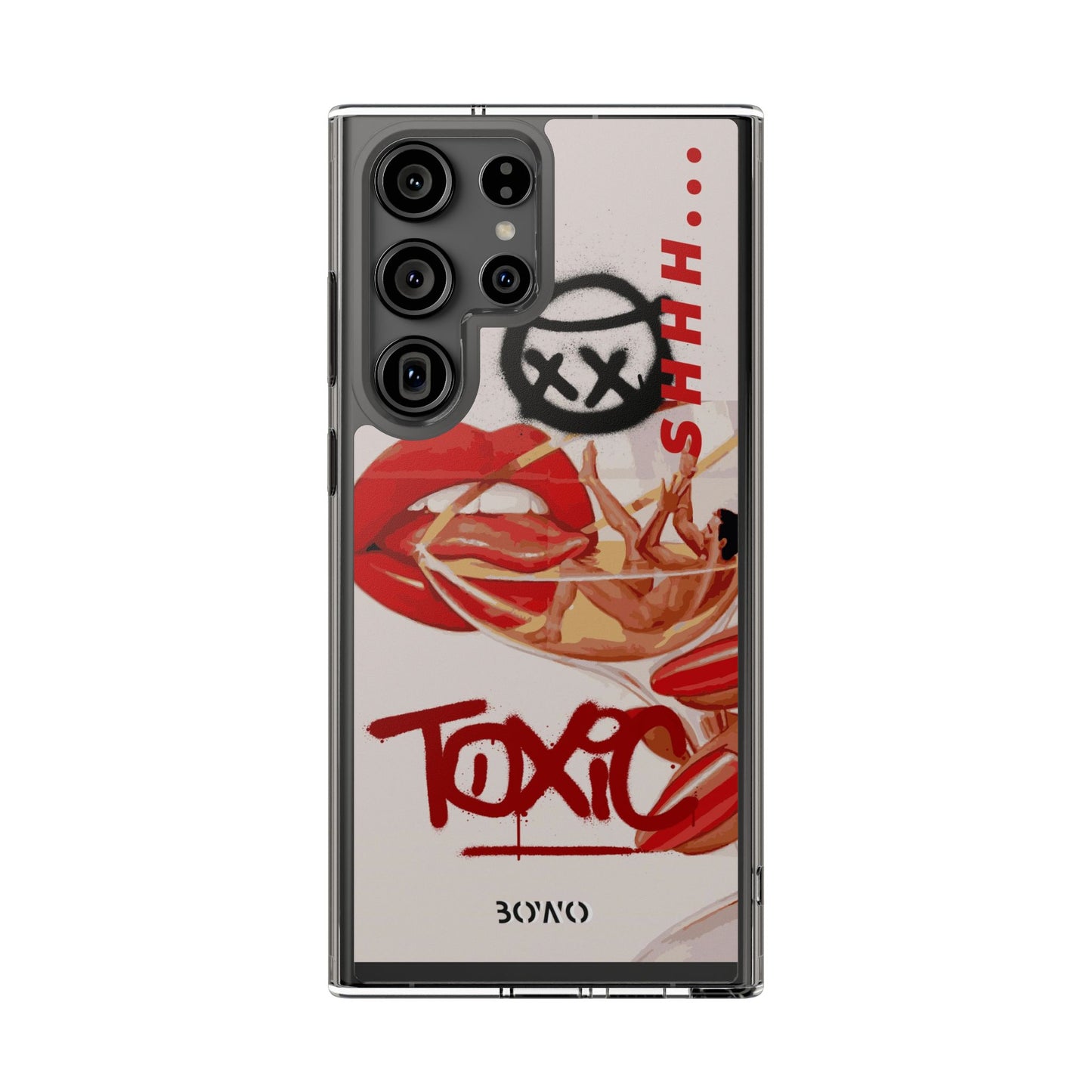 Trendy Clear Phone Case – 'TOXIC' Design for Stylish Protection