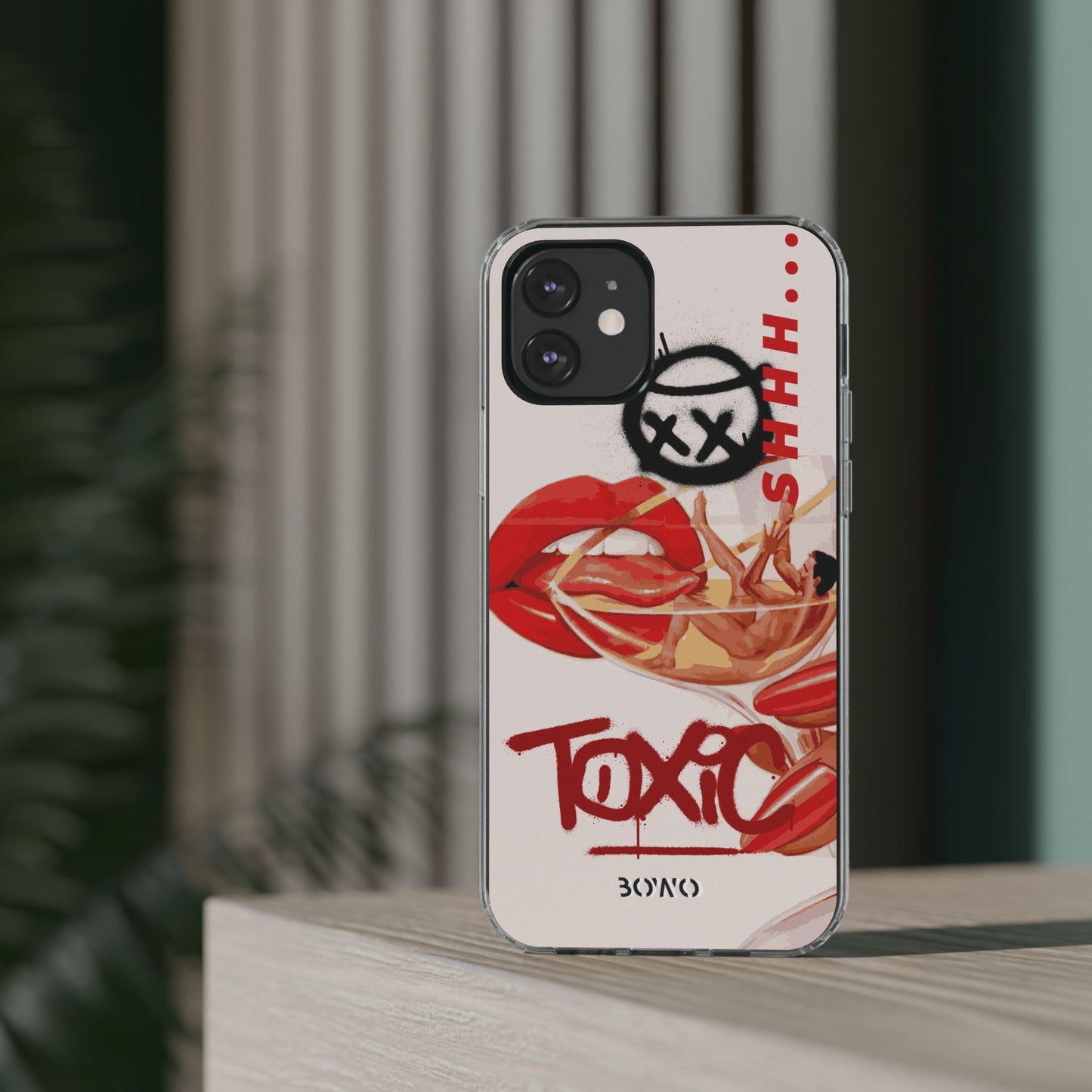 Trendy Clear Phone Case – 'TOXIC' Design for Stylish Protection