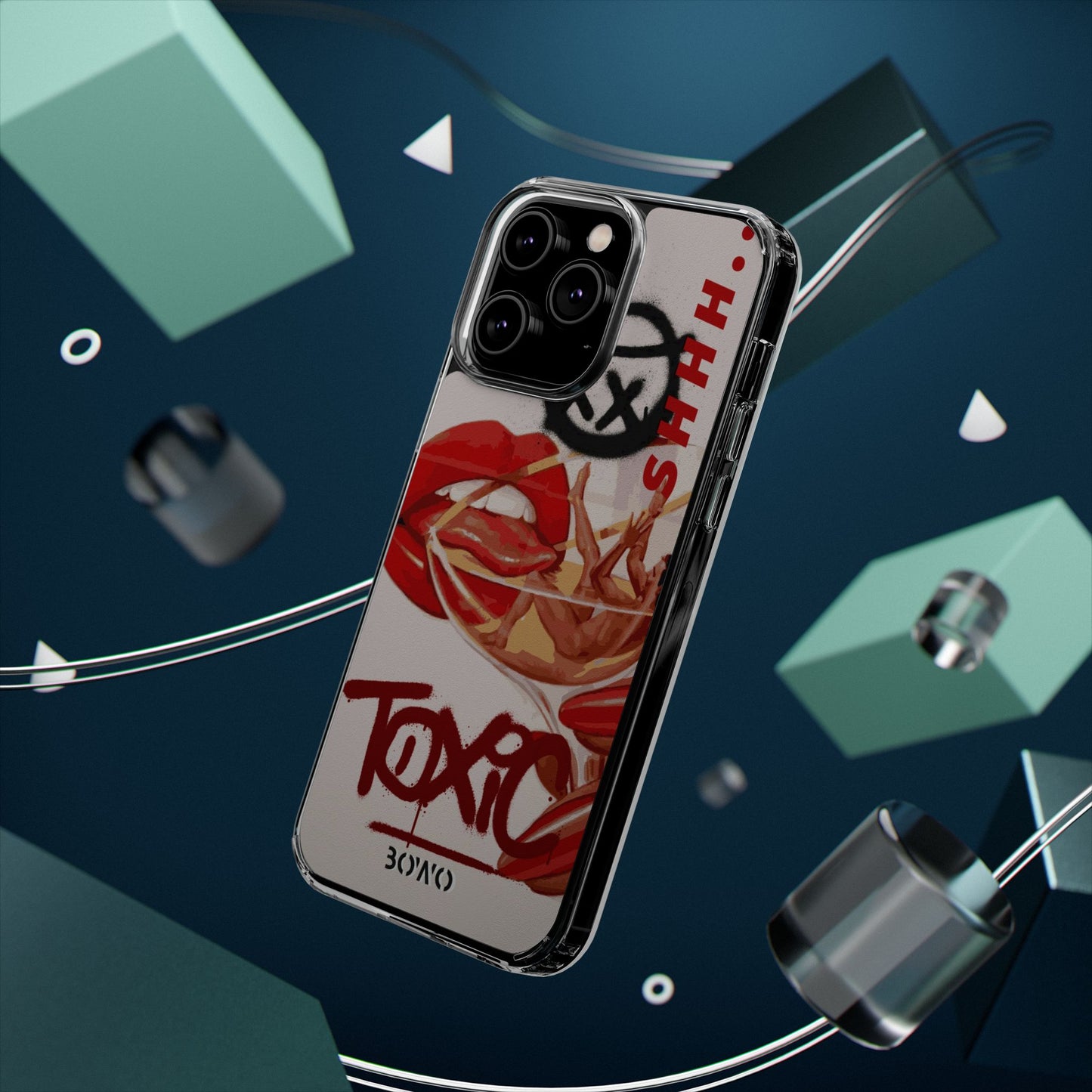 Trendy Clear Phone Case – 'TOXIC' Design for Stylish Protection