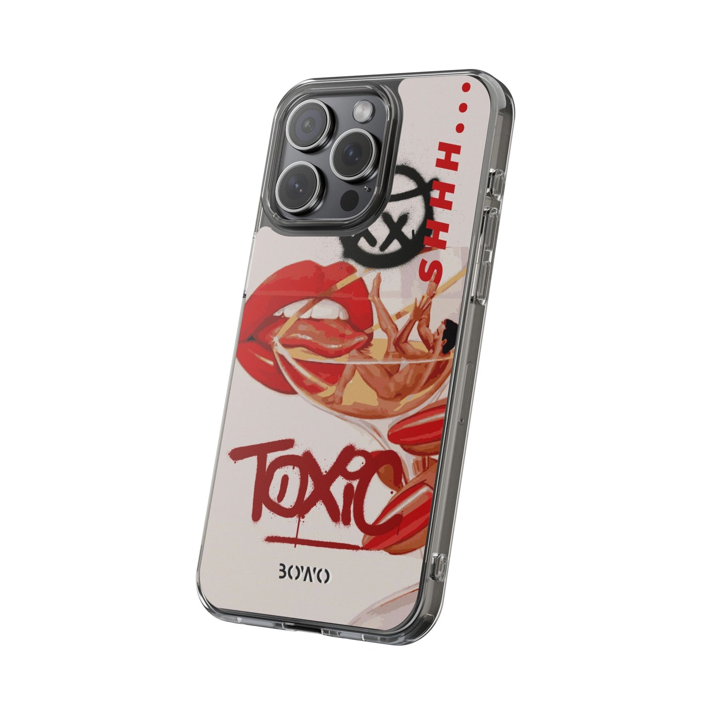 Trendy Clear Phone Case – 'TOXIC' Design for Stylish Protection