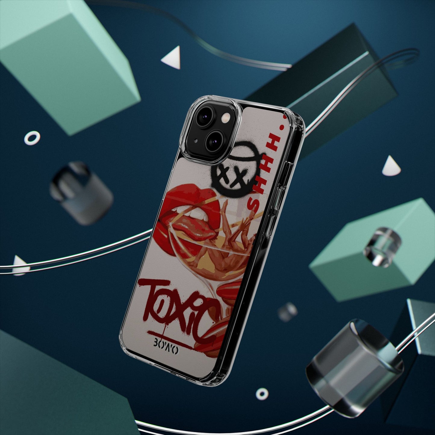 Trendy Clear Phone Case – 'TOXIC' Design for Stylish Protection