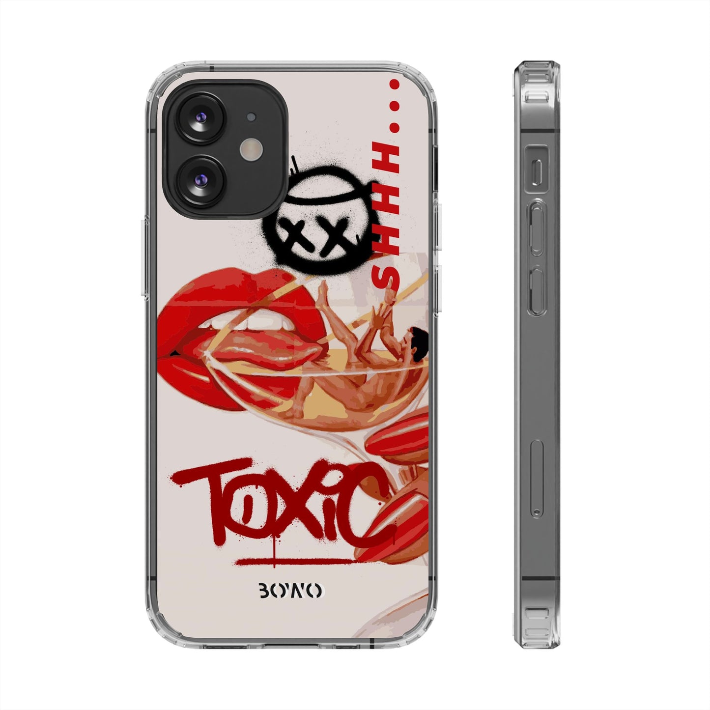 Trendy Clear Phone Case – 'TOXIC' Design for Stylish Protection