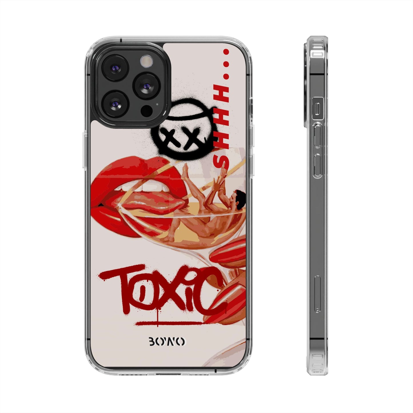 Trendy Clear Phone Case – 'TOXIC' Design for Stylish Protection