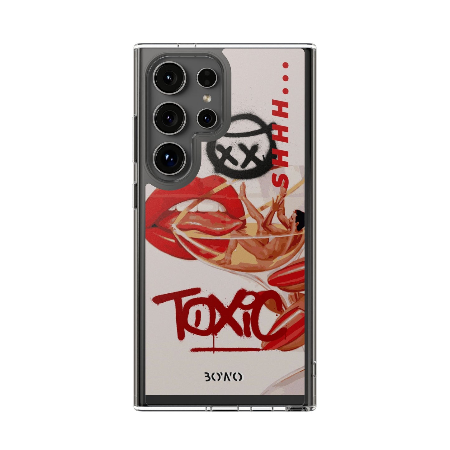 Trendy Clear Phone Case – 'TOXIC' Design for Stylish Protection