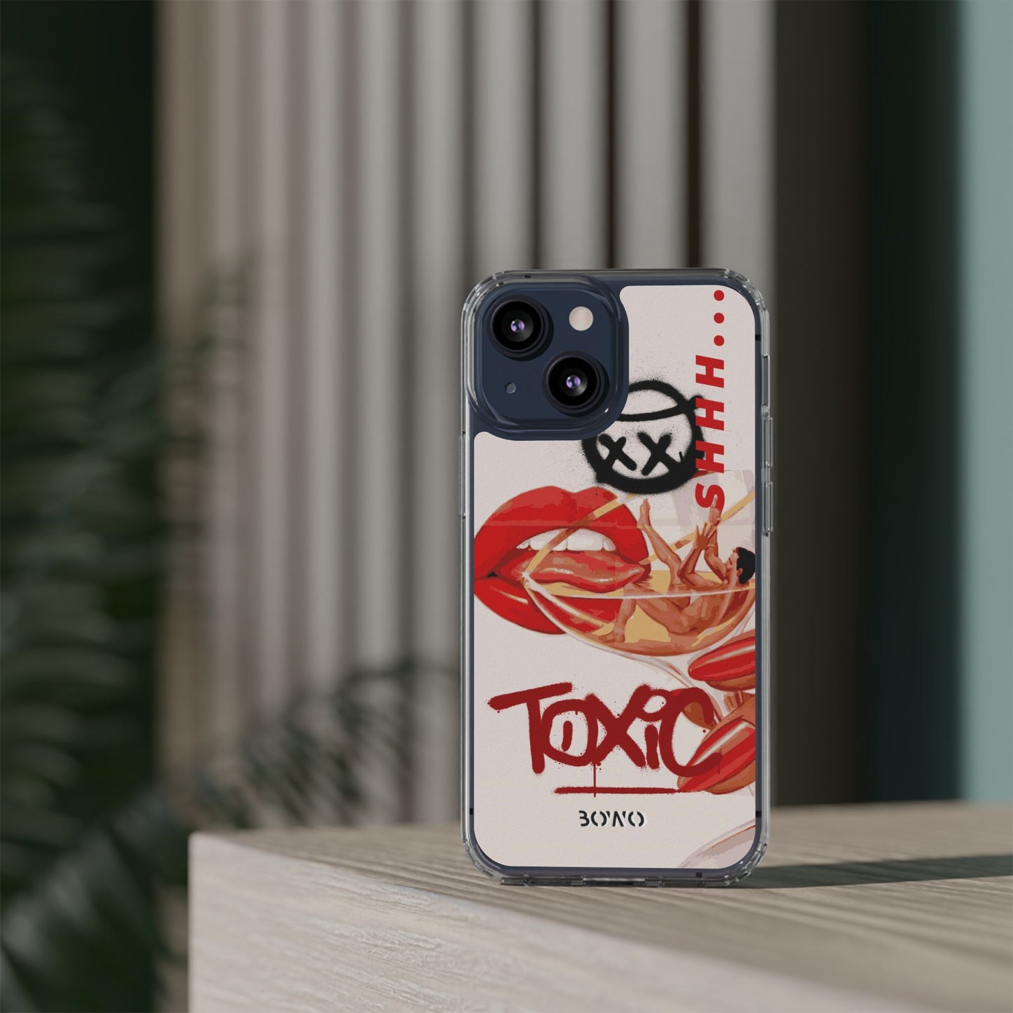 Trendy Clear Phone Case – 'TOXIC' Design for Stylish Protection