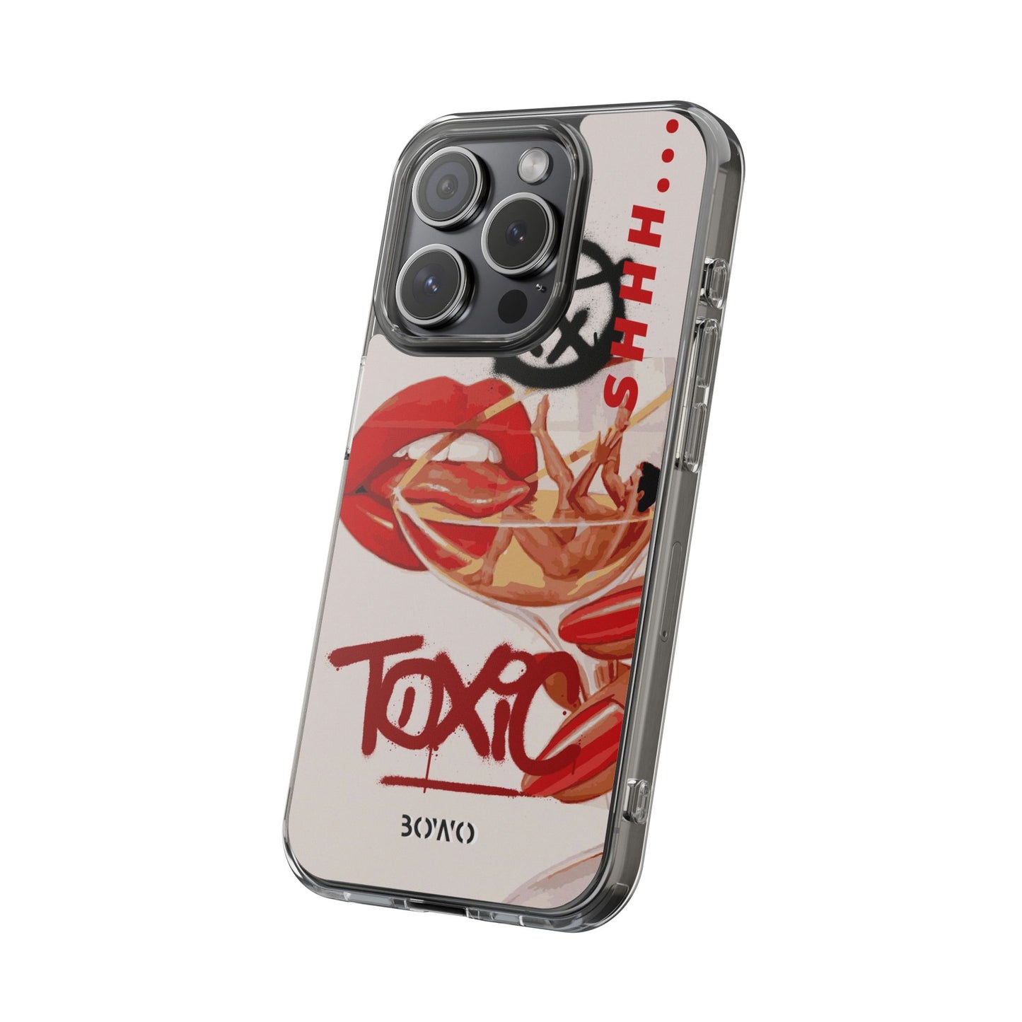 Trendy Clear Phone Case – 'TOXIC' Design for Stylish Protection