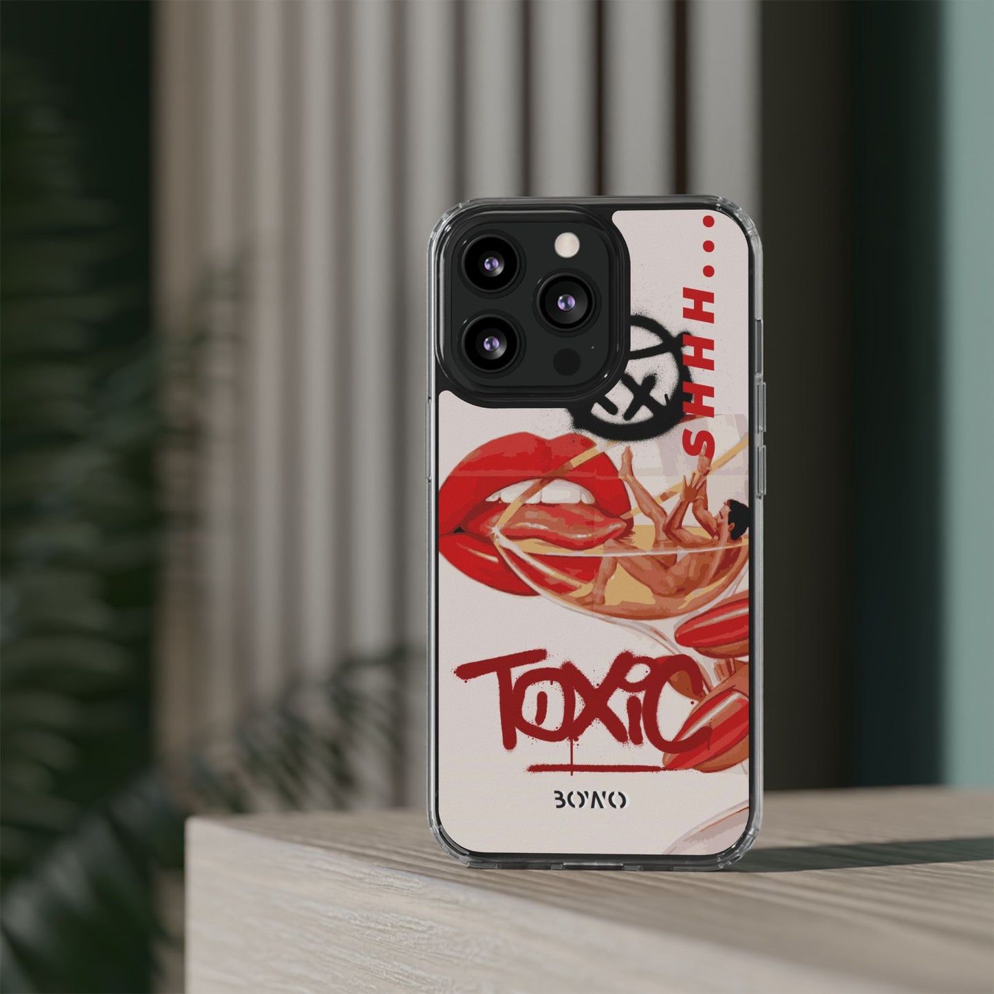 Trendy Clear Phone Case – 'TOXIC' Design for Stylish Protection